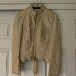 Gucci Women's Beige Leather Jacket